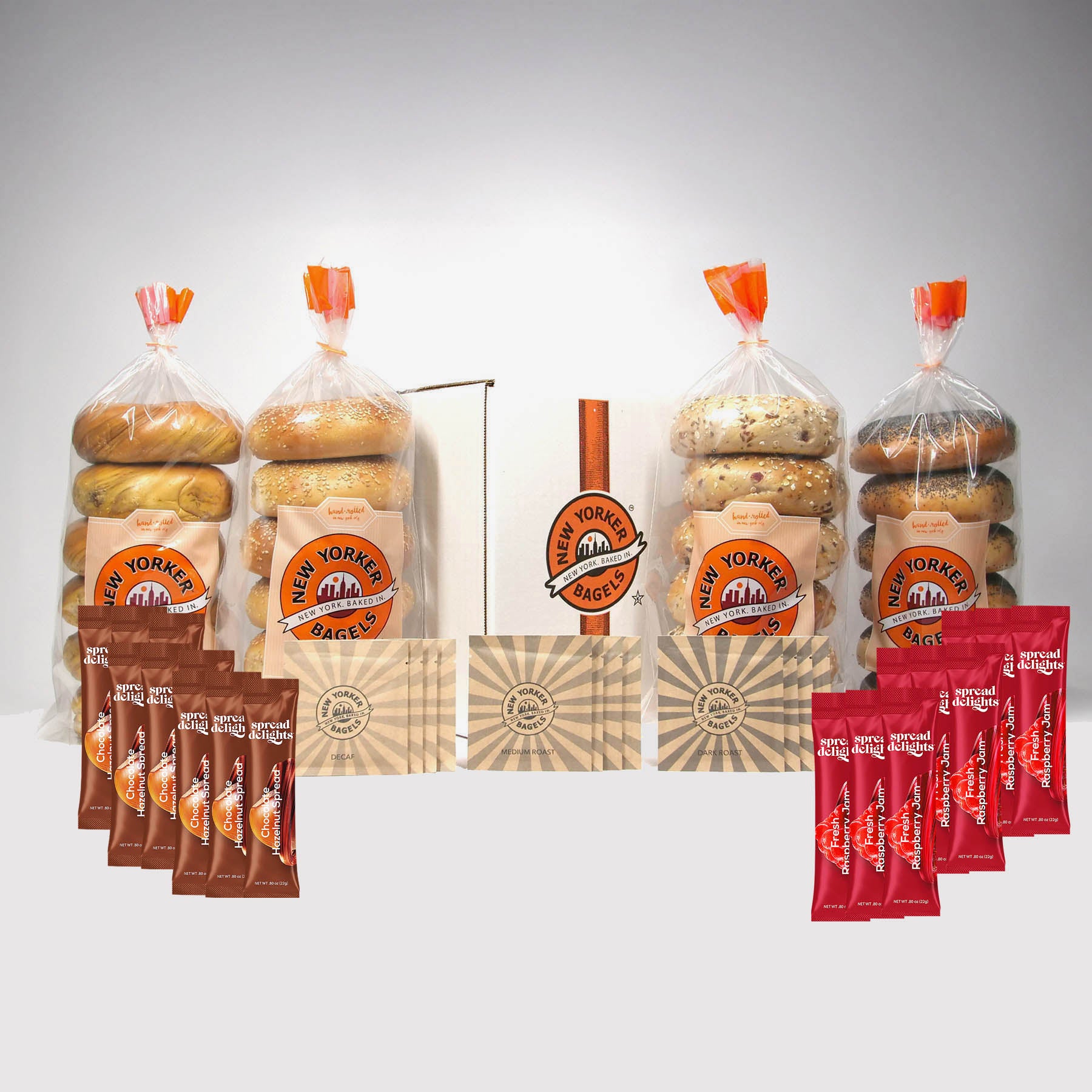 2 Dozen NY bagels - bagel spreads and coffee