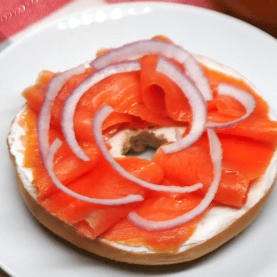 bagel with cream cheese and lox