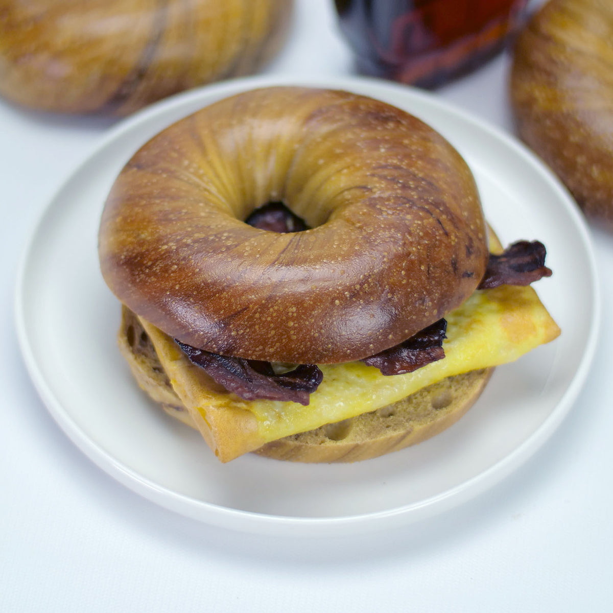 Bacon Egg and Cheese on French Toast Bagel