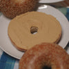 sesame bagel with peanut butter