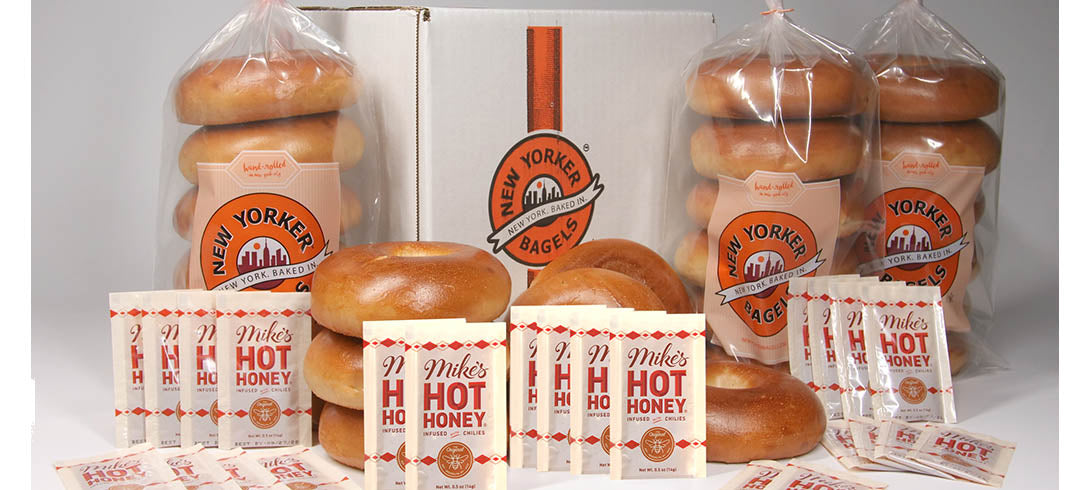 bagels with Mikes Hot Honey