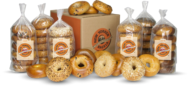 Bagel Boxes and packages grouped together