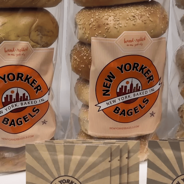 fresh bagels with coffee