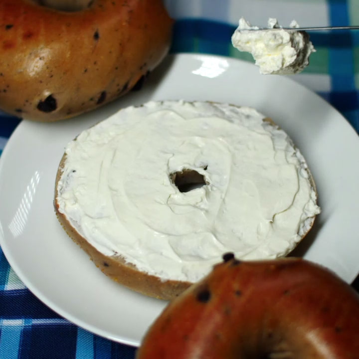 fresh blueberry bagel with cream cheese