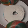 rainbow bagel with cream cheese