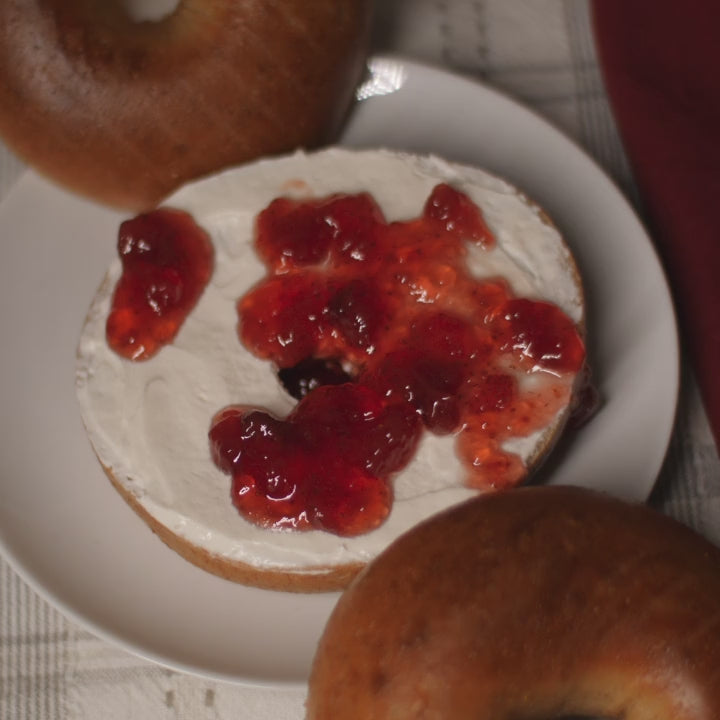 whole wheat bagel with cream cheese