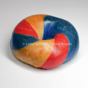 red white and blue bagel