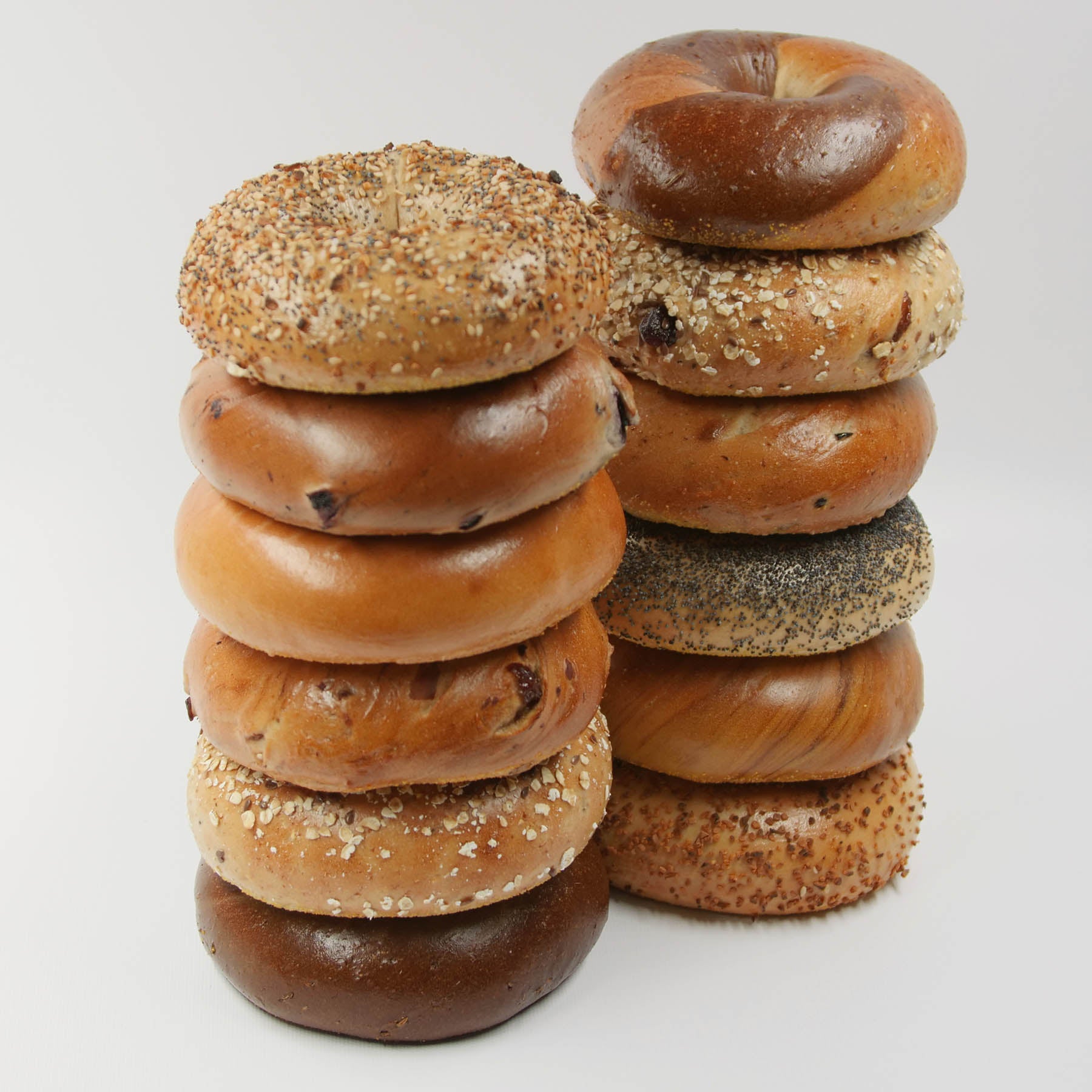 stack of fresh bagels